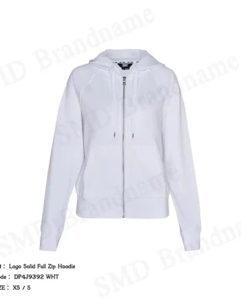 DKNY Sport เสื้อสเวตเตอร์ผู้หญิง รุ่น Logo Solid Full Zip Hoodie Code: DP4J9392 WHT