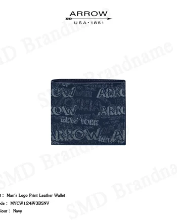 Arrow กระเป๋าสตางค์ รุ่น Man's Logo Print Leather Wallet Code: MYCW124W3BSNV