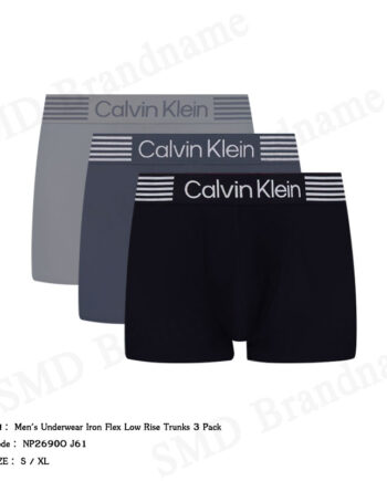 Calvin Klein กางเกงชั้นในผู้ชาย รุ่น Men's Underwear Iron Flex Low Rise Trunks 3 Pack Code: NP2690O J61