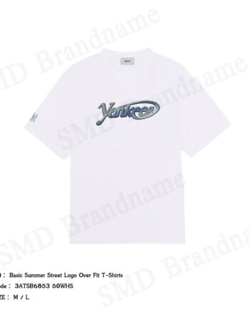 MLB เสื้อยืดคอกลมแขนสั้น รุ่น Basic Summer Street Logo Over Fit T-Shirts Code: 3ATSB6853 50WHS