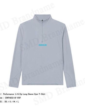 Calvin Klein เสื้อแขนยาวผู้ชาย รุ่น Performance 1/4 Zip Long Sleeve Gym T-Shirt Code: GMF4K210 VOF