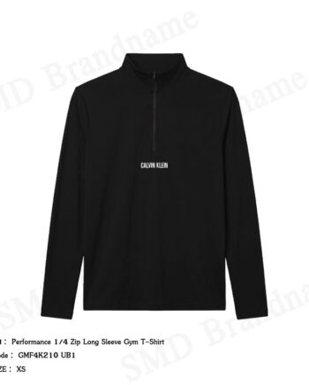 Calvin Klein เสื้อแขนยาวผู้ชาย รุ่น Performance 1/4 Zip Long Sleeve Gym T-Shirt Code: GMF4K210 UB1