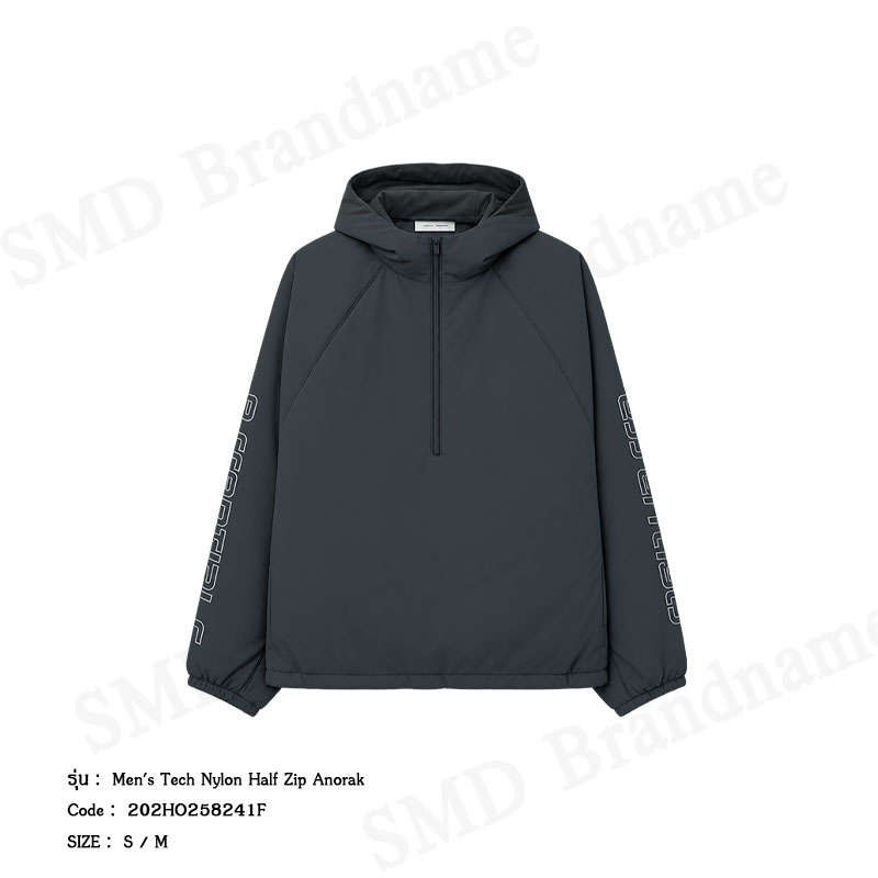 Essentials Fear of God เสื้อสเวตเตอร์ผู้ชาย รุ่น Men's Tech Nylon Half Zip Anorak Code: 202HO258241F