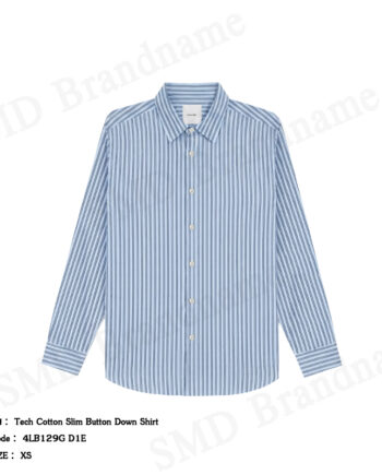 Calvin Klein เสื้อเชิ้ตแขนยาวผู้ชาย รุ่น Tech Cotton Slim Button Down Shirt Code: 4LB129G D1E