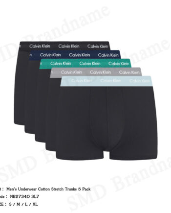 Calvin Klein กางเกงชั้นในผู้ชาย รุ่น Men's Underwear Cotton Stretch Trunks 5 Pack Code: NB2734O 3L7